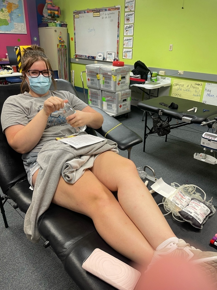 Emily V rests after donating blood to the Red Cross. Thanks to Emily and all of the other donors!